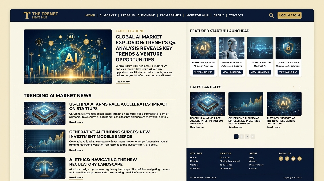 The Trenet News Hub & Launchpad Mockup